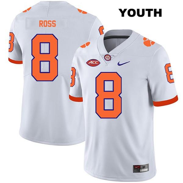 Youth Clemson Tigers #8 Justyn Ross Stitched White Legend Authentic Nike NCAA College Football Jersey QMR7046EZ